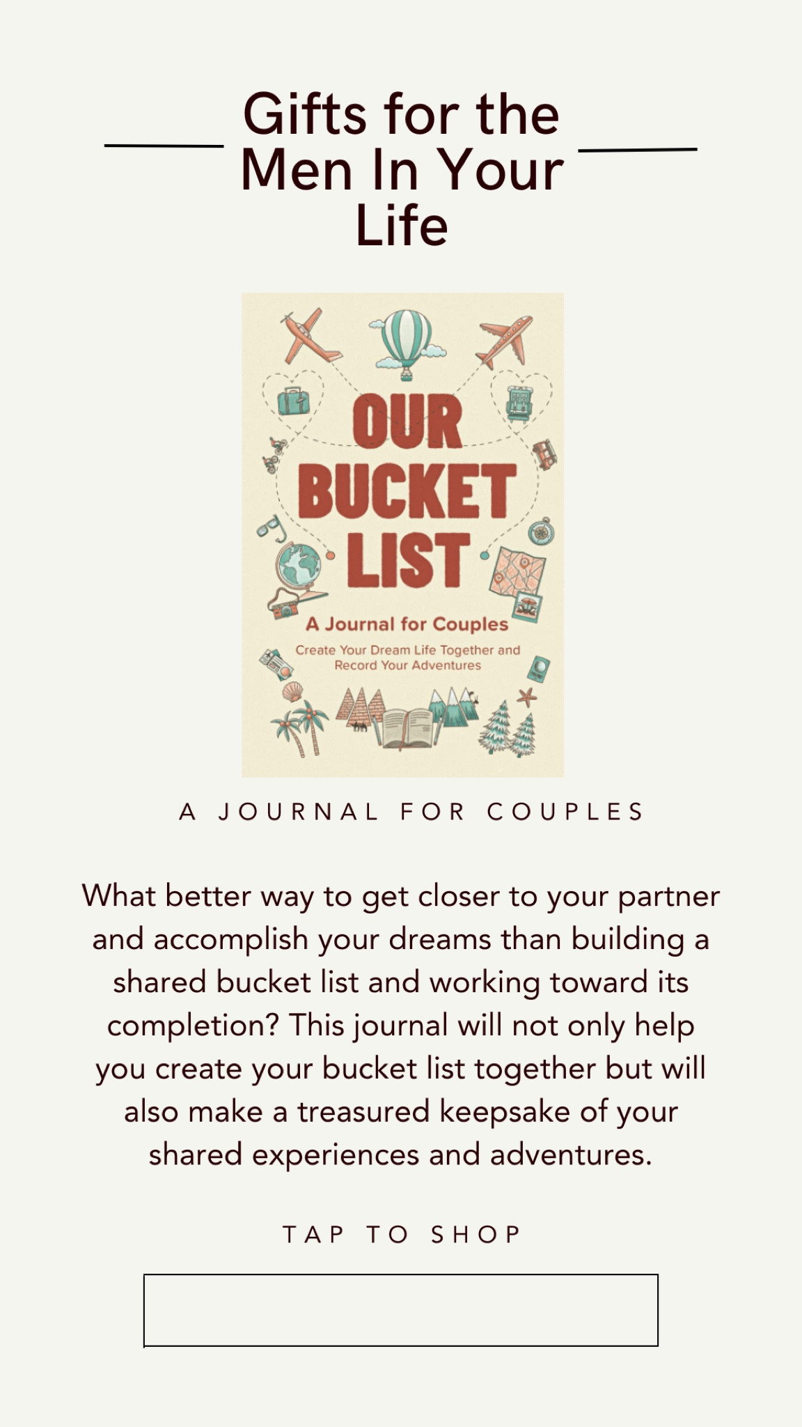 Get closer to your partner and accomplish dreams by building a bucket list together and make treasures keepsake memories