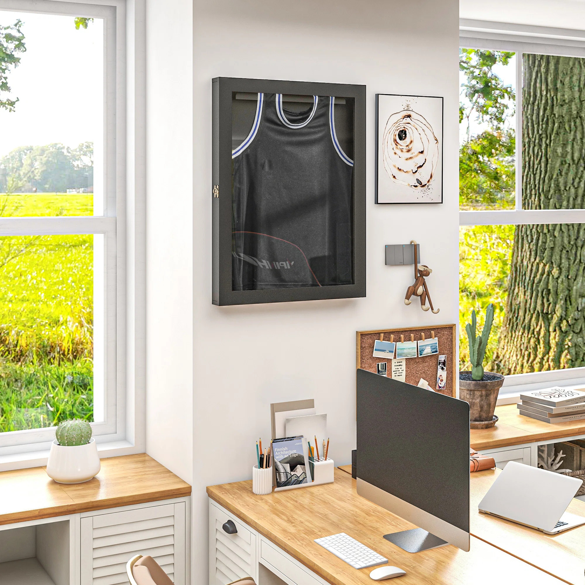 HomCom 2.5'' D Plastic/Acrylic Jersey Case | Wayfair North America