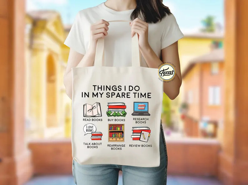 Book Lover Tote Bag: Funny Bookworm Gift | Etsy (US)