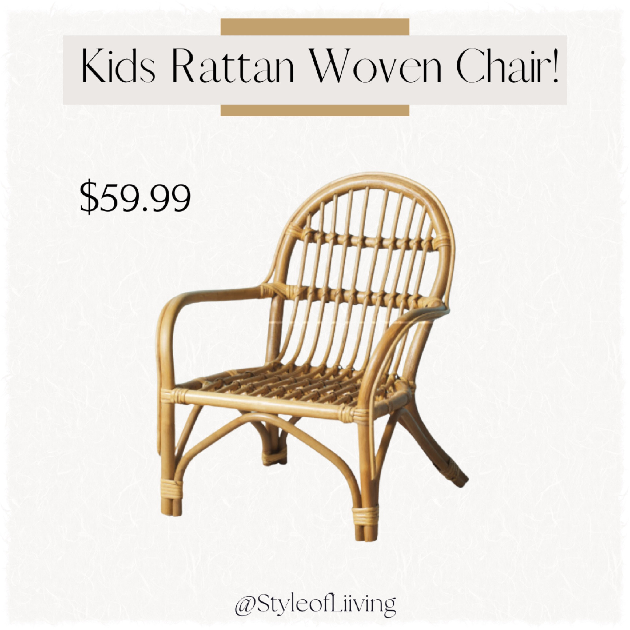 Kids rattan woven chair from HomeGoods! 22 inches. Woven texture. Child’s playroom or bedroom decor.

#LTKhome #LTKkids #LTKunder100