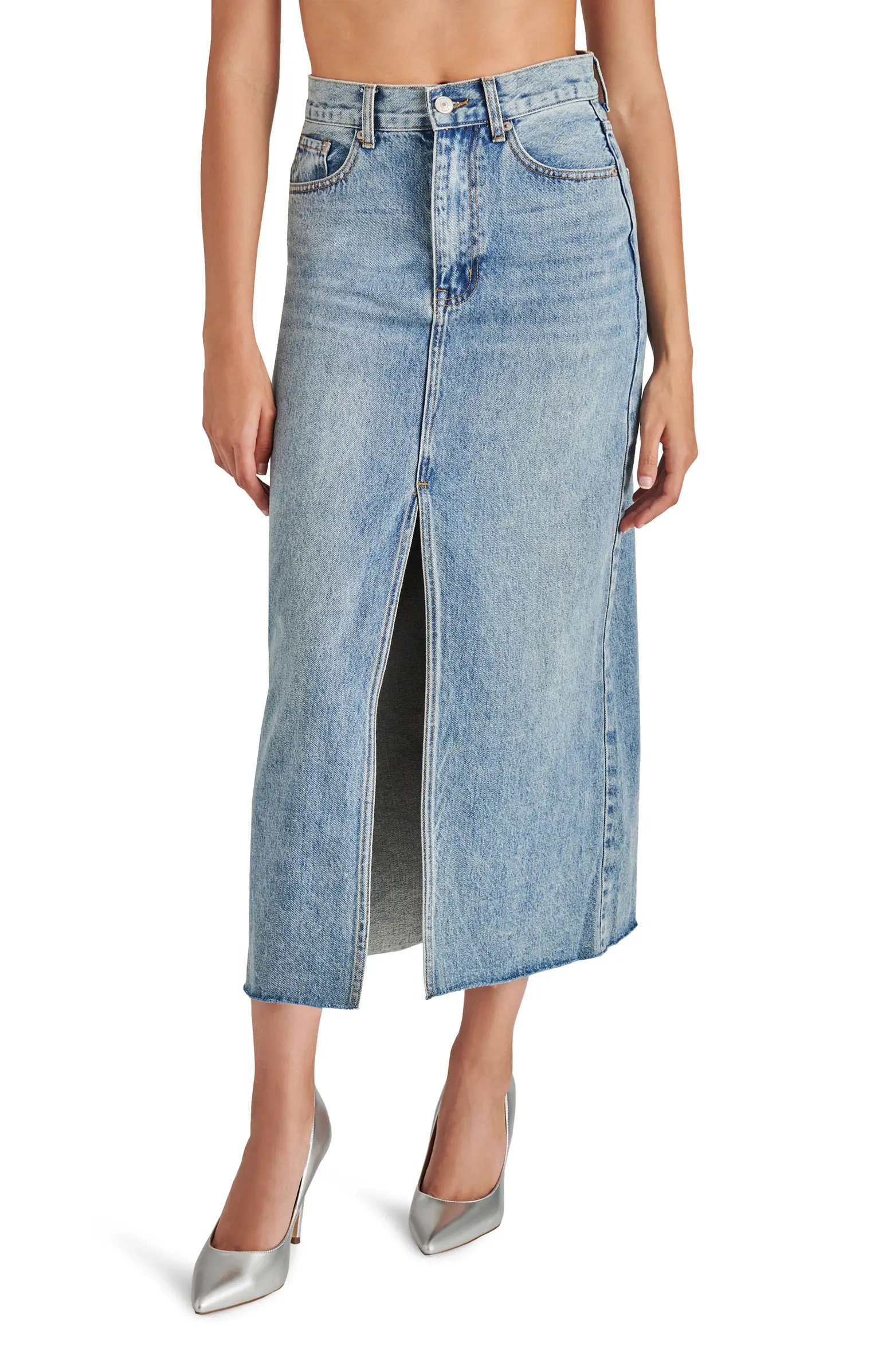 Avani Front Slit Denim Skirt | Nordstrom