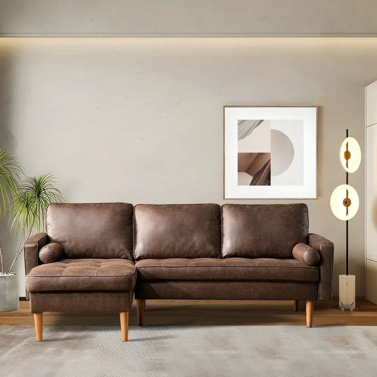 HOOOWOOO L-shape Sectional Sofa Couch,3-seat Suede Fabric Sofa Modern Accent Couch Lounge for Sma... | Walmart (US)