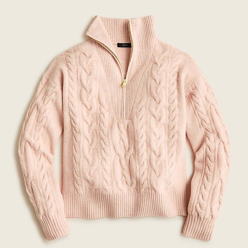 Cable-knit half-zip sweater in supersoft yarn | J.Crew US