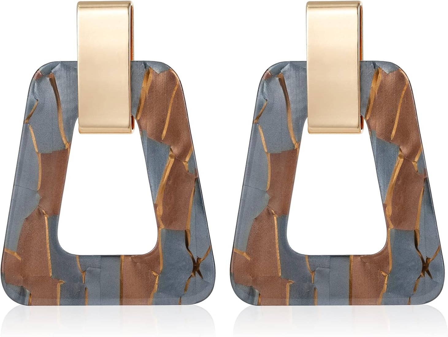 Acrylic Geometric Statement Earrings - Mottled Resin Lightweight Dangle Earrings for Party or Vac... | Amazon (US)