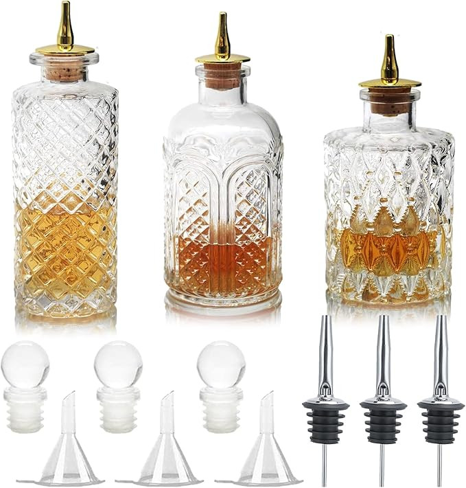 SuproBarware Bitters Bottle for Cocktails - Glass Dasher Bottles with Dash Tops, Great for Barten... | Amazon (US)