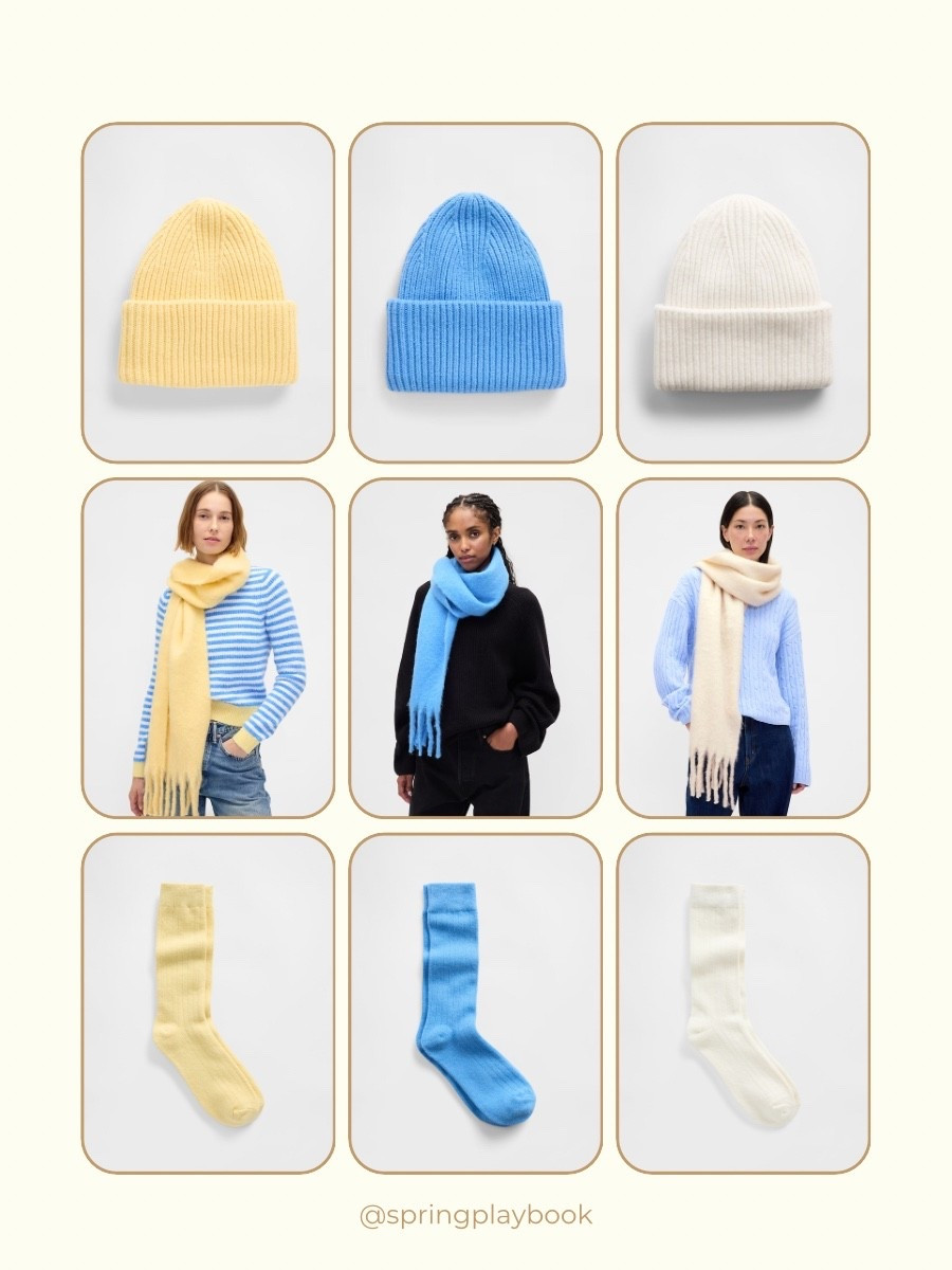 CashSoft from Gap, in SPRING colors. Blue is best for Light & Clear. 

Cold weather accessories. Scarf, beanie, socks. 

#createdcolorful #createdcolorfulspring #hocspring #tcispring #tcilightspring ##lightspring #warmspring #truespring #brightspring #clearspring #paintboxspring #bluespring #hoccream #hoccornyellow #hoccanaryyellow

#LTKTravel #LTKGiftGuide #LTKSeasonal