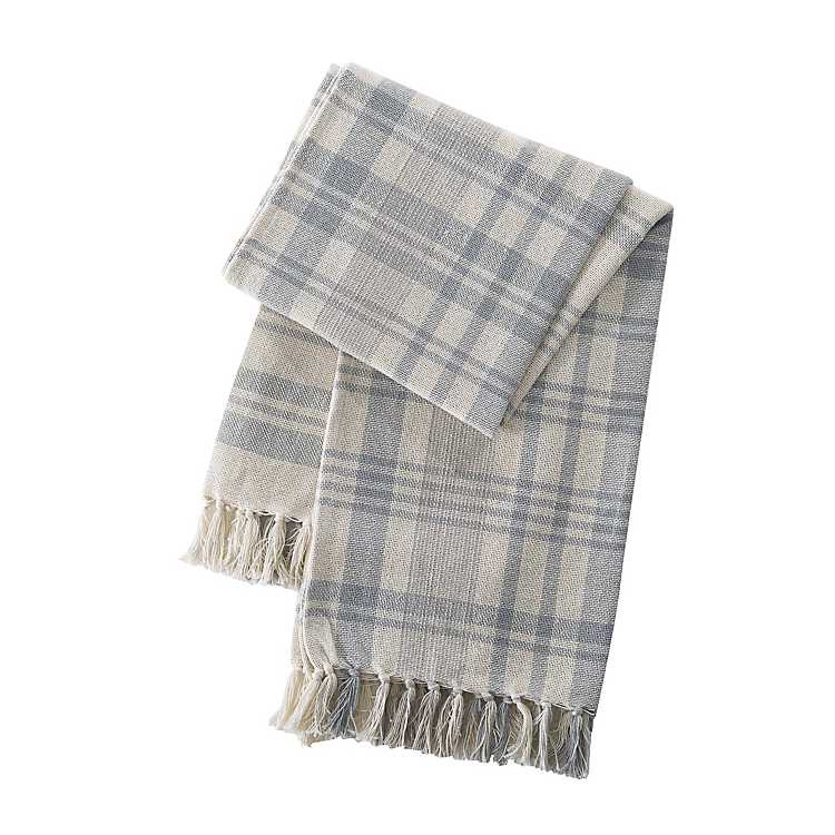 New! Stone Plaid Cotton Throw | Kirkland's Home