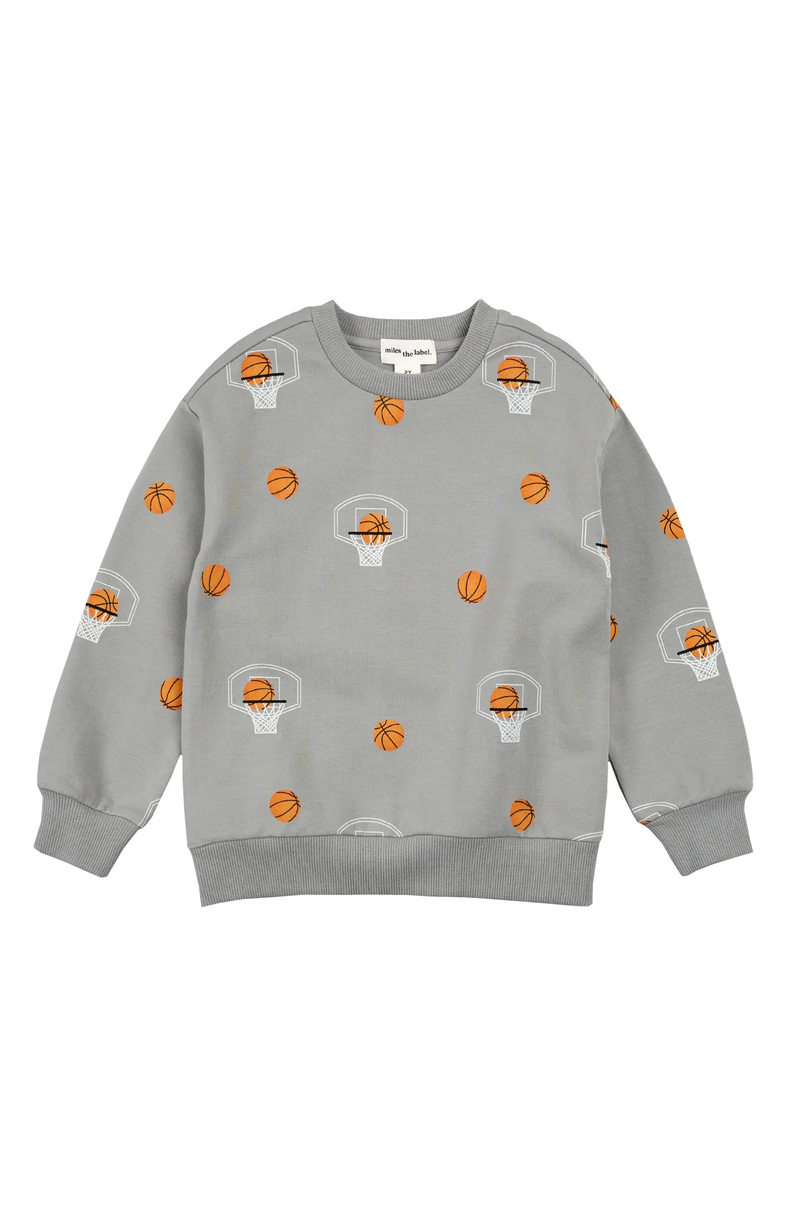 Kids' Basketball Print French Terry Sweatshirt | Nordstrom