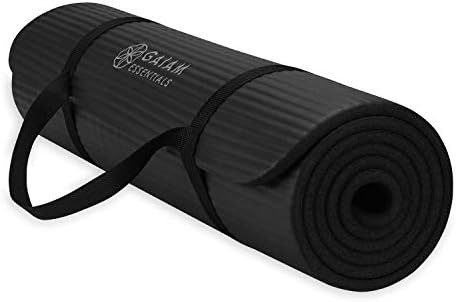 Gaiam Essentials Thick Yoga Mat Fitness & Exercise Mat with Easy-Cinch Yoga Mat Carrier Strap, 72... | Amazon (US)