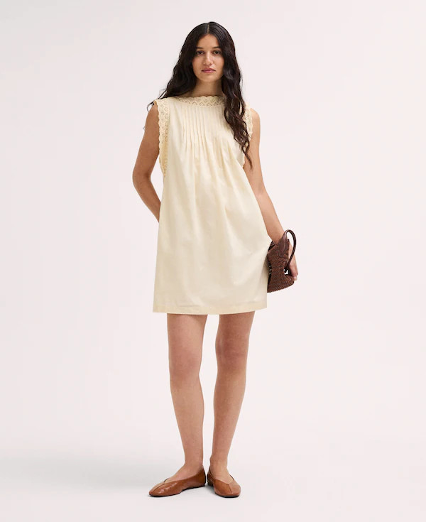 Crochet-Trim Boatneck Mini Dress | Madewell