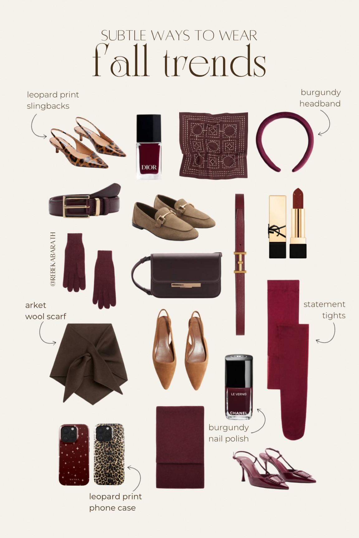 fall trends series: subtle ways to wear trends 🕊️

incorporate fall trends into your look in a subtle but effective way with burgundy nail polish, chocolate brown bags, and suede loafers 💫

fall trends | f/w trends | what to wear | fall style

#LTKSeasonal #LTKStyleTip #LTKShoeCrush