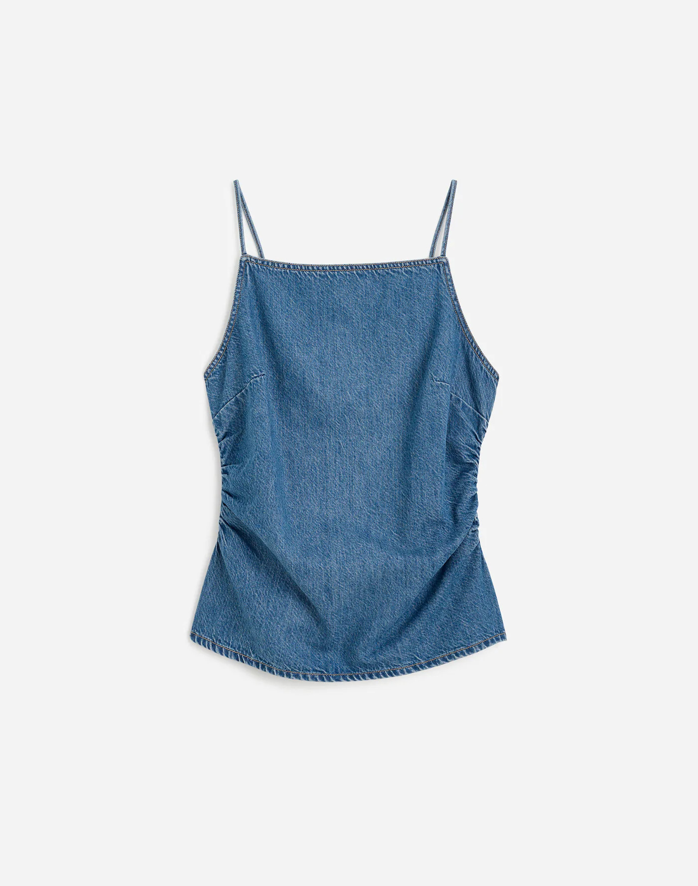 Ruched Squareneck Tank in Robertson Wash: Airy Denim Edition | Madewell