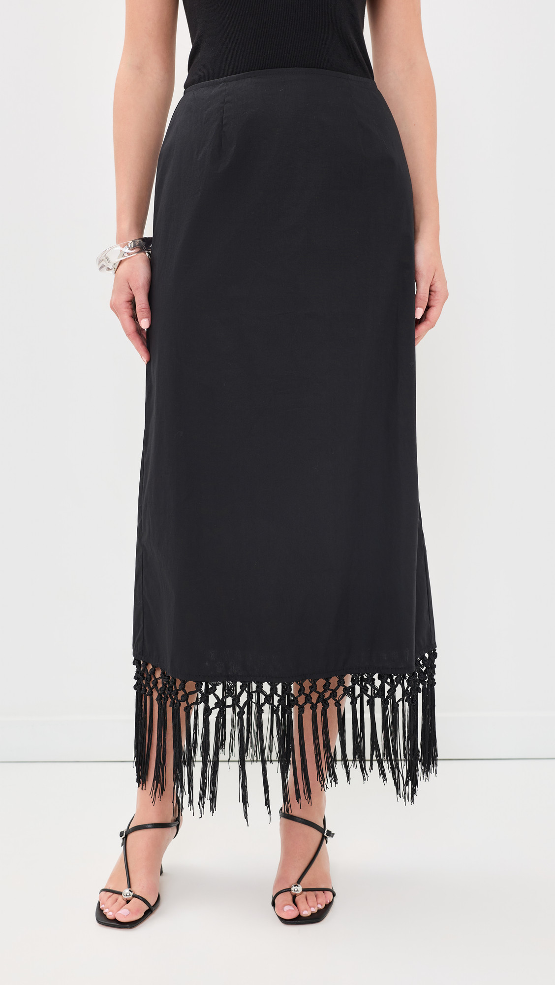 VRG GRL Billie Black Midi Skirt Black L | Shopbop