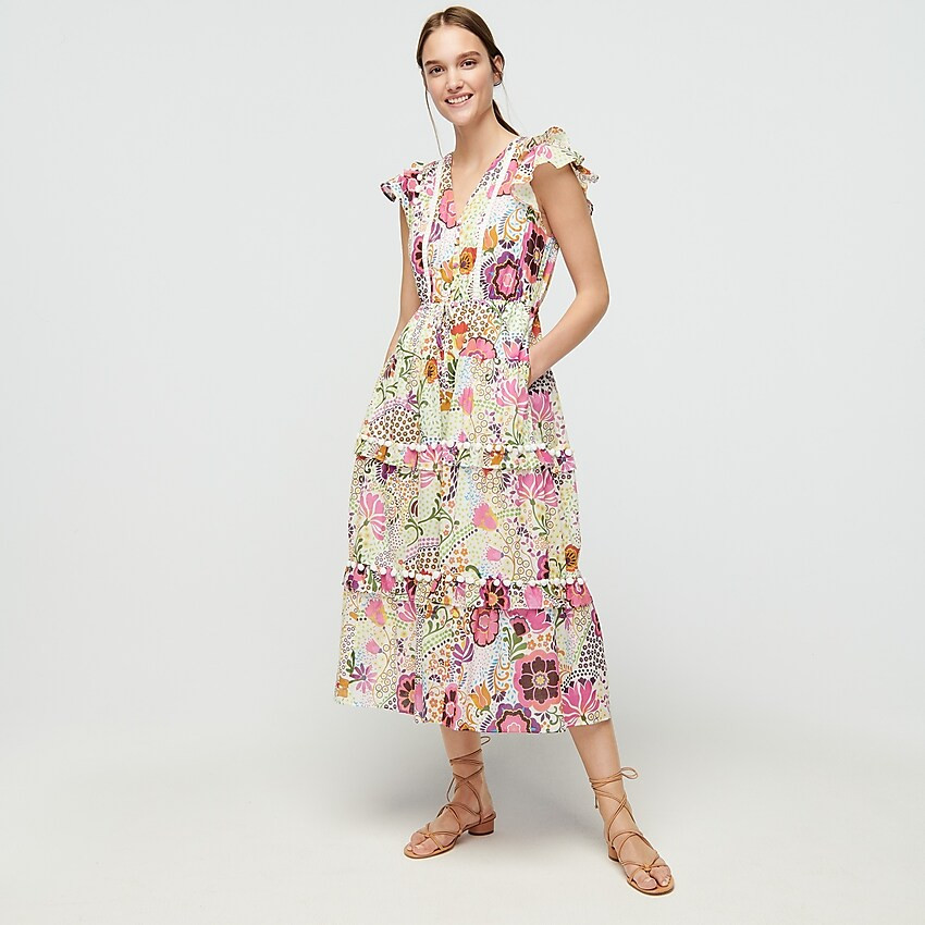 Pom-pom dress in Ratti® retro floral | J. Crew US