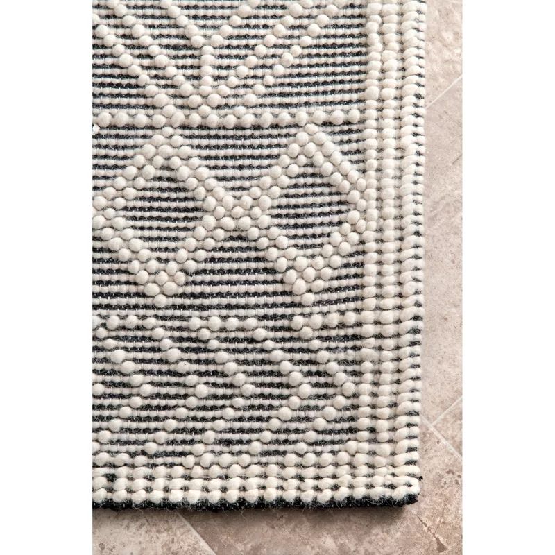 Hathorn Geometric Handmade Tufted Area Rug in Black/White | Wayfair North America