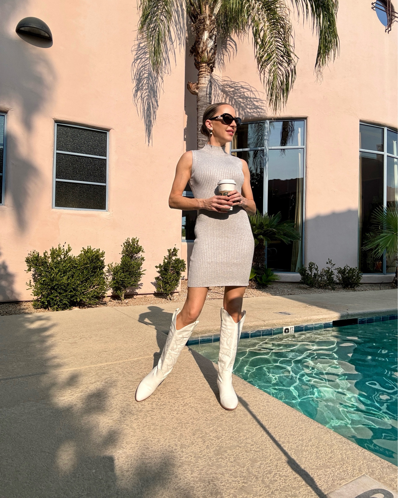 Starting to plan Fall outfits 🍁 Lightweight, sleeveless sweater dresses are my go-to to start the season as they’re easy to layer with and not too warm. 2 Fall trends include cowboy boots and funnelnecks so I’m embracing both in how I’m styling this grey sweater mini dress casual outfit.

#LTKSeasonal #LTKStyleTip #LTKShoeCrush