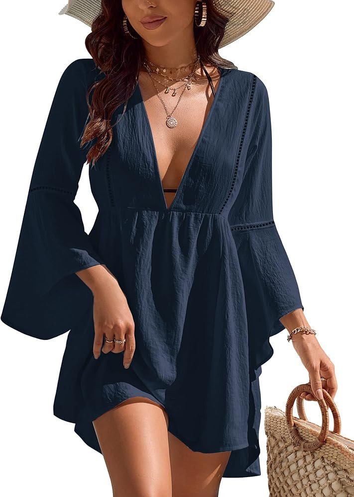 Navy beach cover up beach coverup swim cover up swim coverup swimsuit coverup swimsuit cover up | Amazon (US)