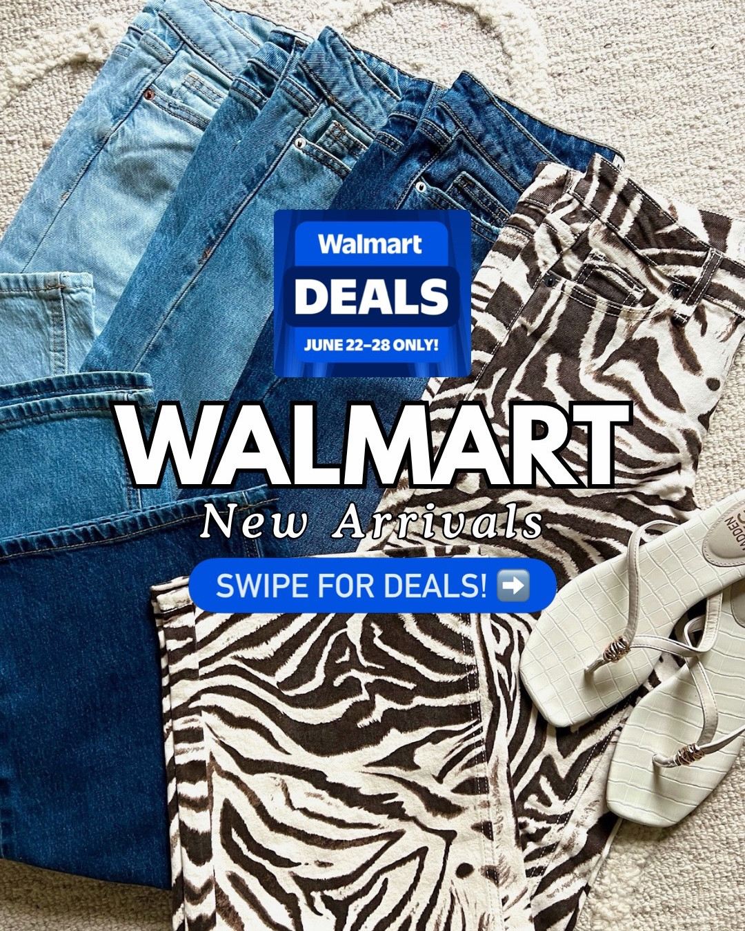 So many amazing @Walmart deals are available for just two days!!!! 🎉Comment DEAL LINKS to shop it all! 🛍️ From jeans and sandals to rugs and ice machines - today’s roundup has fashion + home finds and much more!!! Tag a friend that can’t miss out on these deals! 🌟

#walmart #walmartdeals #walmartfinds