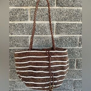 Brown Woven shoulder bag with sequin detail | Poshmark