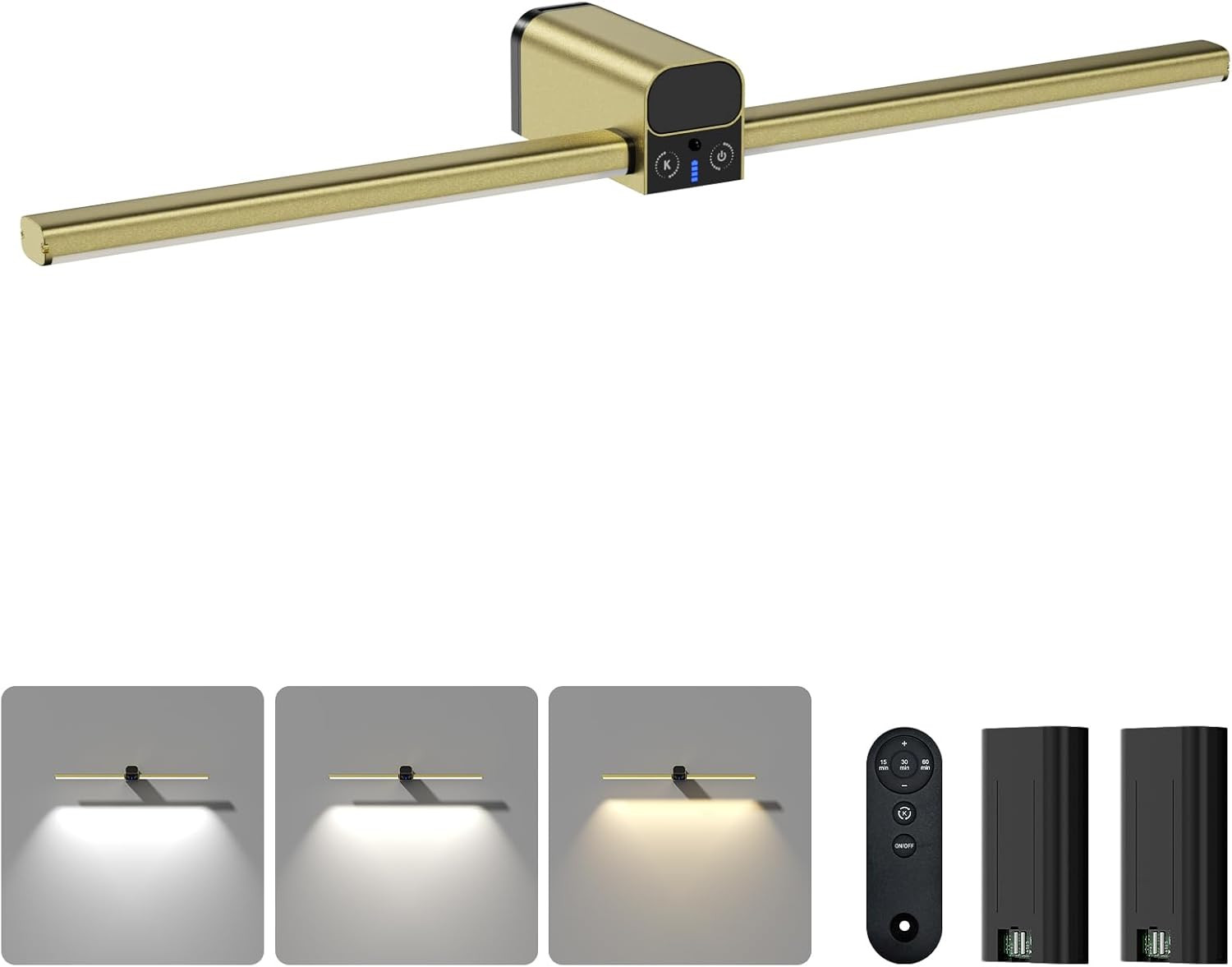 20 Inch Picture Light for Wall, 10000mAh Rechargeable Battery Operated Cordless LED Art Display Light with Remote & Timer, Dimmable 3-Color for Paintings Gallery Artwork Posters Photos | Amazon (US)