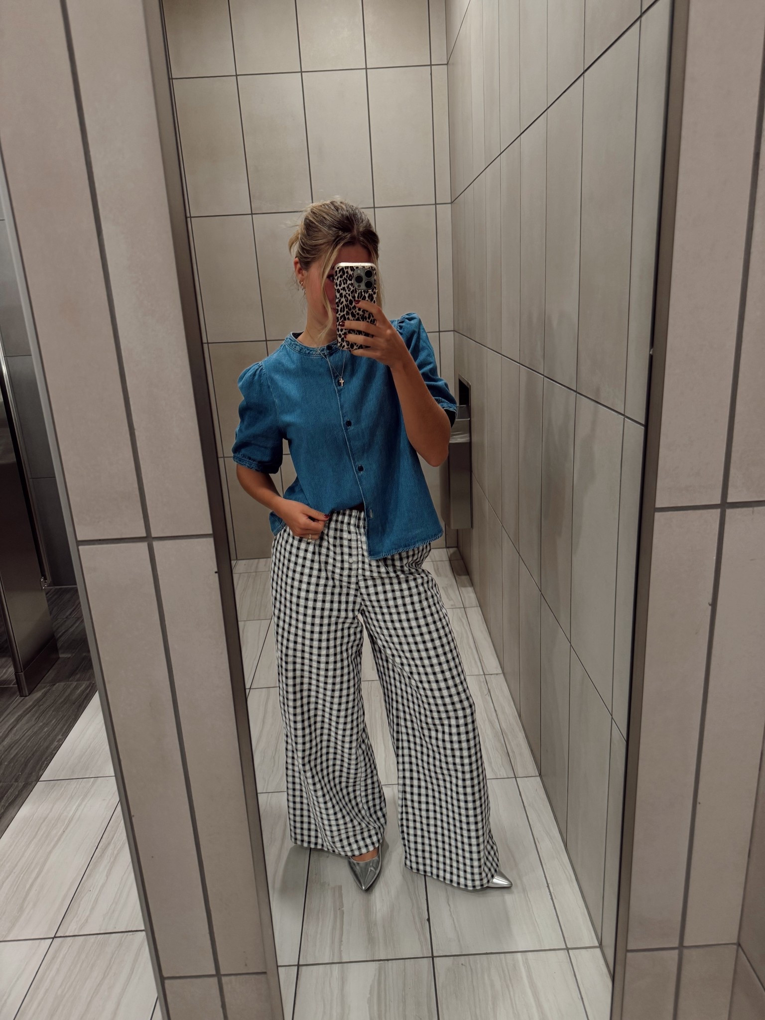 early fall office outfit | transitional outfit inspo | gingham pant outfit | workwear | denim top outfit

#LTKStyleTip #LTKFindsUnder100 #LTKWorkwear