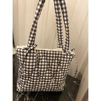 Black Gingham Handbag, Cute Tote Bag, Beach Quilted Totes, Fabric Tote | Etsy (US)