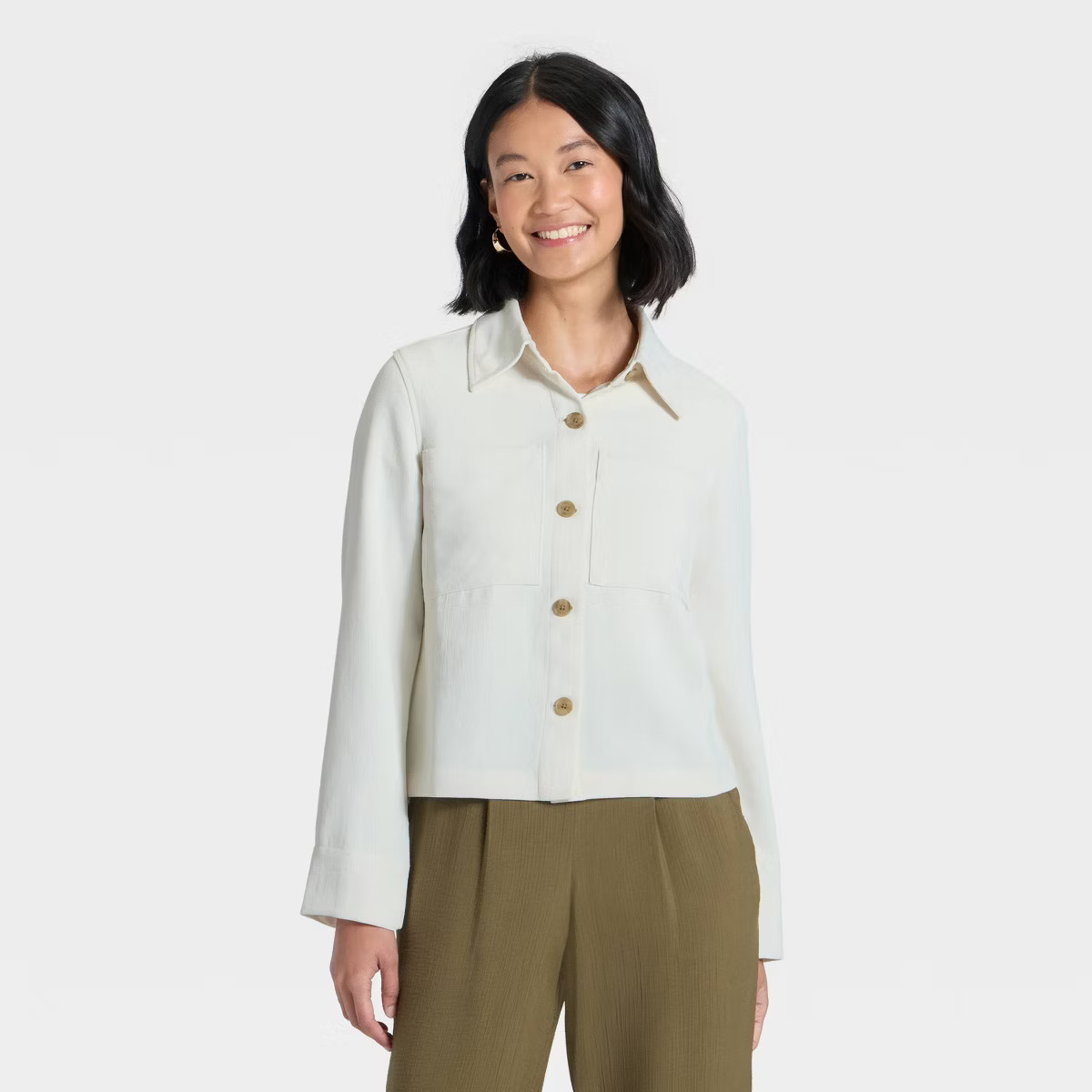 Women's Signature Crepe Shirt Jacket - A New Day™ | Target