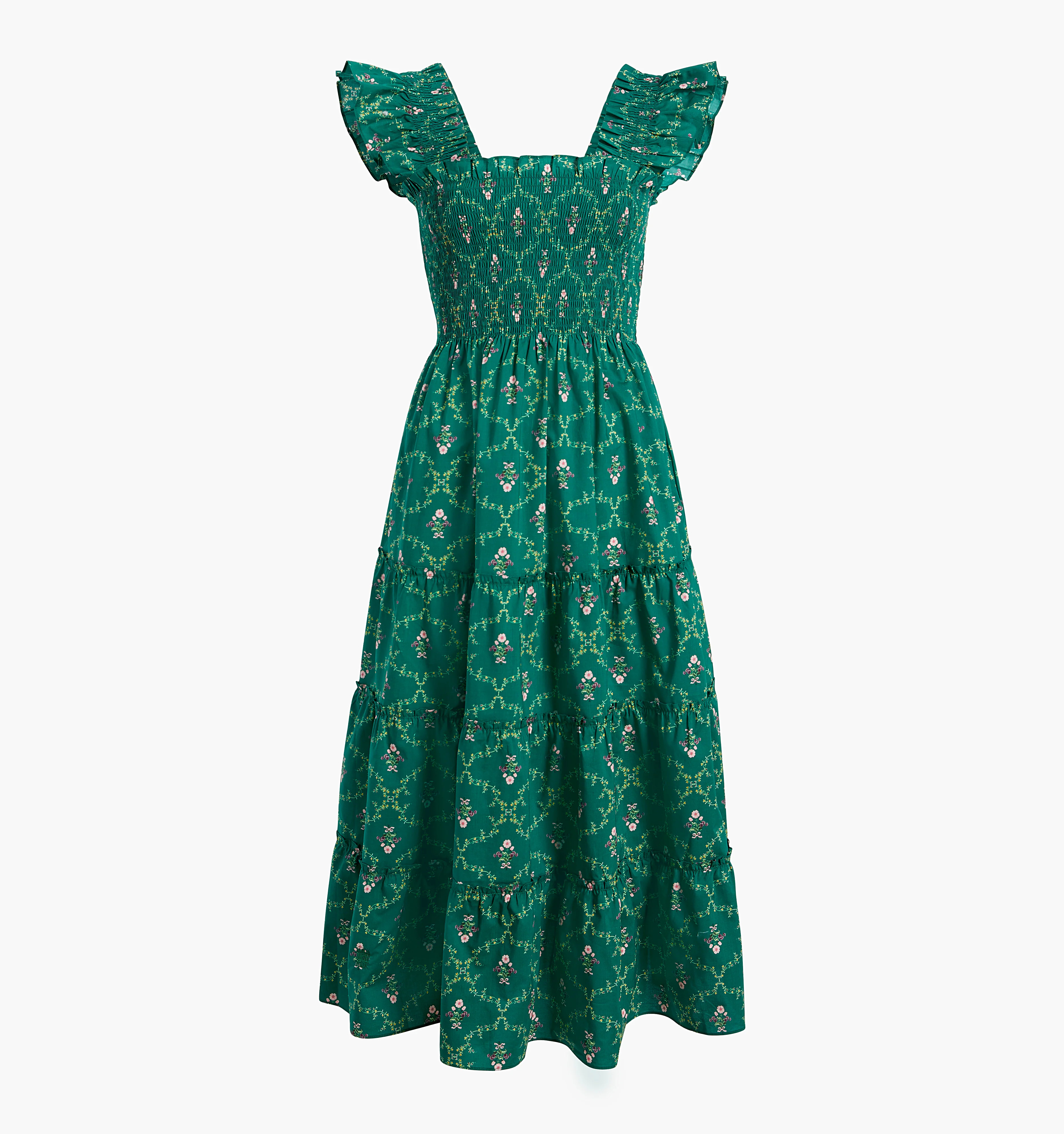 The Ellie Nap Dress | Emerald Trellis / XXS | ® | 100% Cotton | Hill House Home | Hill House Home US