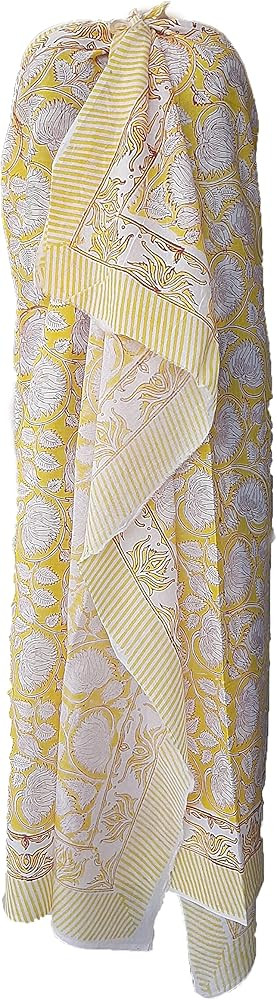 SATNAM Handicraft Women's Cotton Floral Printed Sarong for Womens Summer Beachwear Printed Pareo ... | Amazon (US)