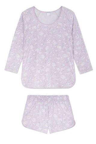 Pima Long-Short Set in Wildflower Vine Floral | Lake Pajamas