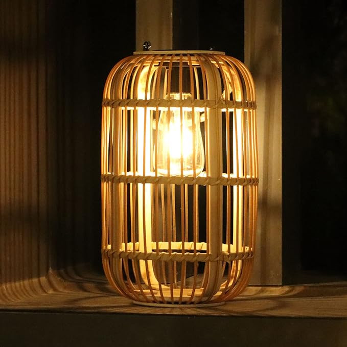 Livinlarge Solar Lantern Outdoor Waterproof, Large Rattan Solar Lantern Outdoor Hanging with Hand... | Amazon (US)