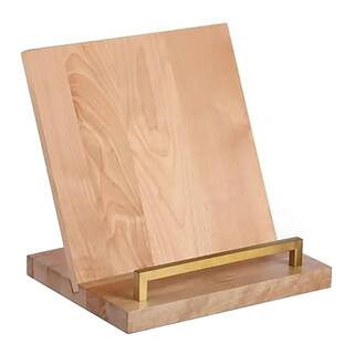 Maple Wood Recipe Holder Cookbook Stand with Removable Cutting Board Adjustable Charcuterie Serving Tray | The Home Depot