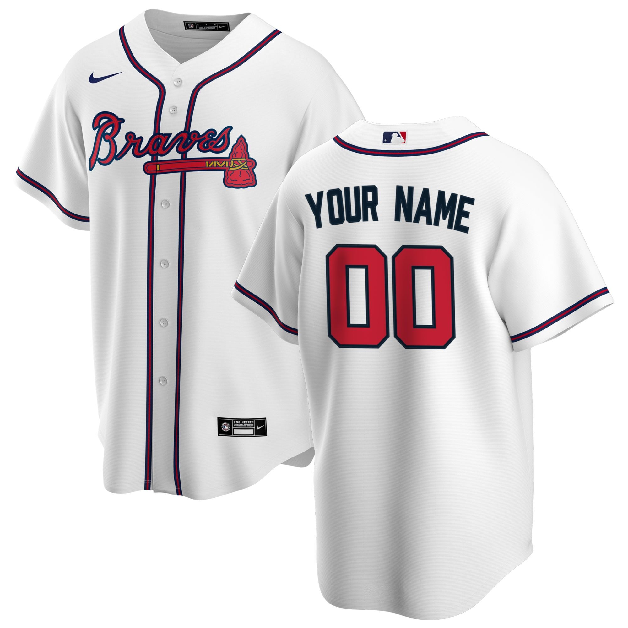 Men's Atlanta Braves Nike White Home Replica Custom Jersey | MLB Shop