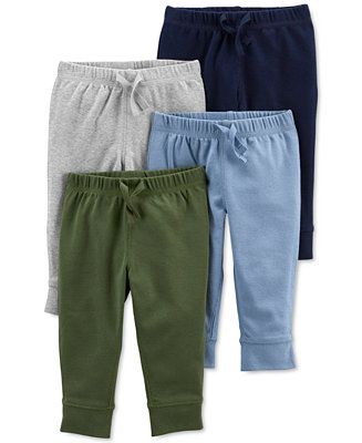 Baby Boys 4-Pack Solid-Tone Pull-On Pants | Macys (US)