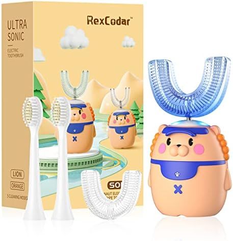 Amazon.com: Kids Electric Toothbrushes, U-Shaped Ultrasonic Cartoon Lion Automatic Toothbrushes w... | Amazon (US)