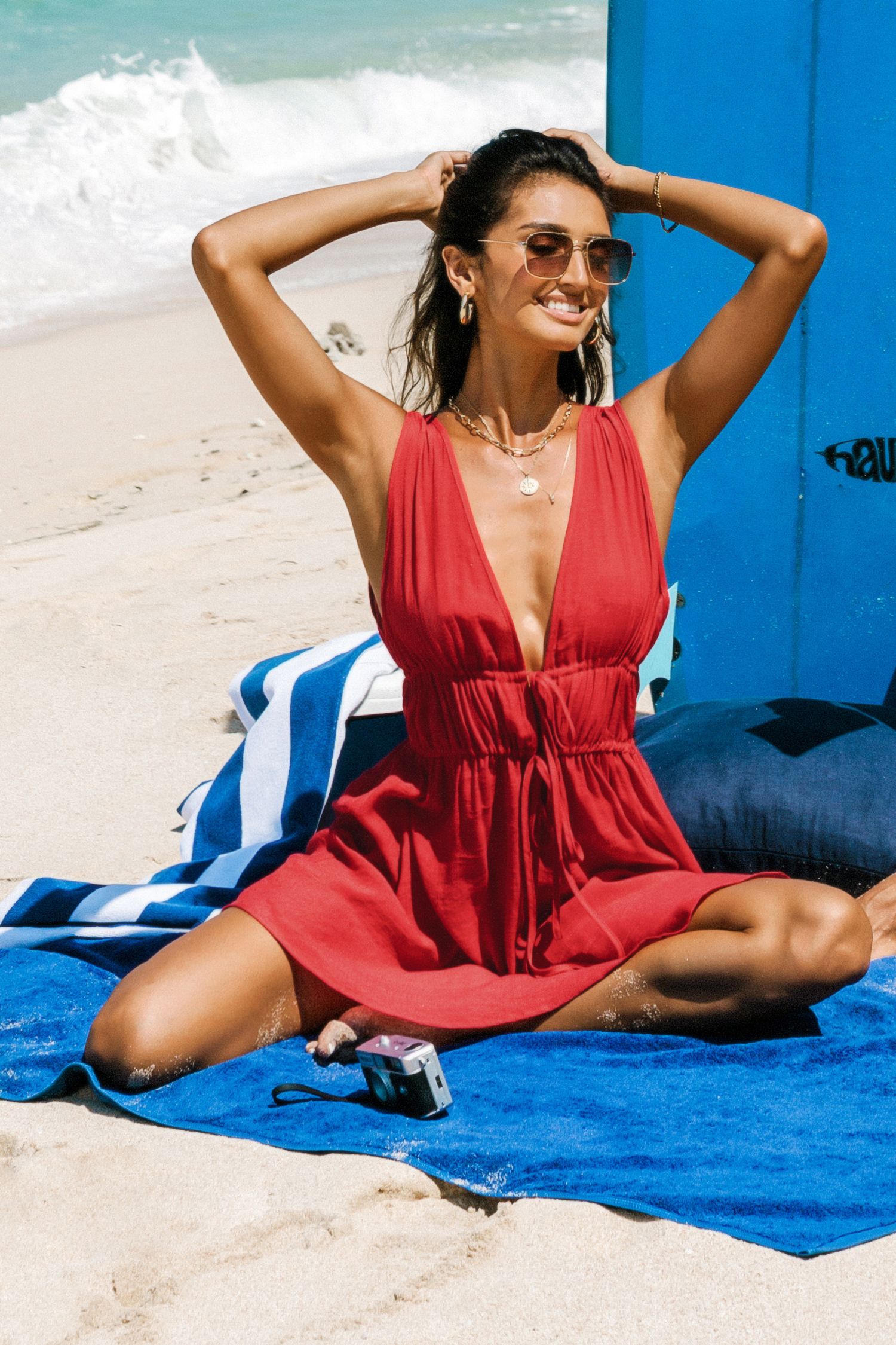 Plunging Tie Front Cover-Up Dress | Cupshe US
