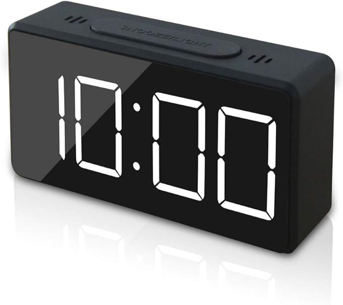 GLOUE Small Mini Digital Alarm Clock for Travel with LED Time or Temperature Display, Snooze, Adj... | Amazon (US)