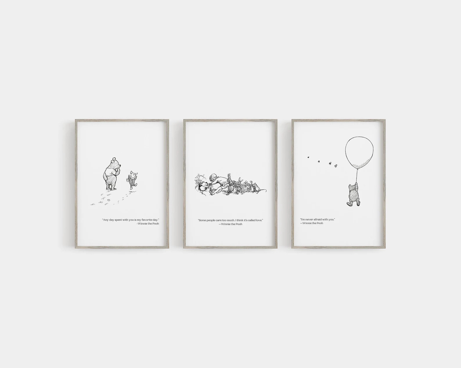 Winnie the Pooh Quotes Set of 3 Prints | Farmhouse Nursery Wall Art | Instant Download | Nursery ... | Etsy (US)