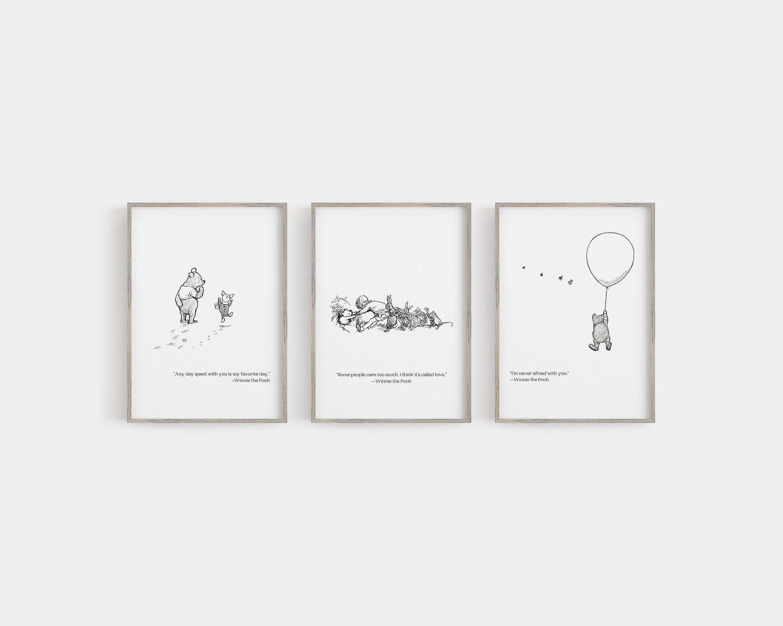 Winnie the Pooh Quotes Set of 3 Prints | Farmhouse Nursery Wall Art | Instant Download | Nursery ... | Etsy (US)