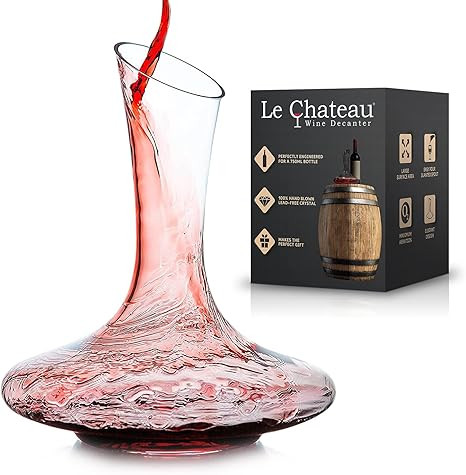 Le Chateau Wine Decanter - Hand Blown Lead Free Crystal Carafe (1800ml) - Red Wine Aerator, Gifts | Amazon (US)