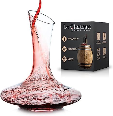 Le Chateau Wine Decanter - Hand Blown Lead Free Crystal Carafe (1800ml) - Red Wine Aerator, Gifts | Amazon (US)