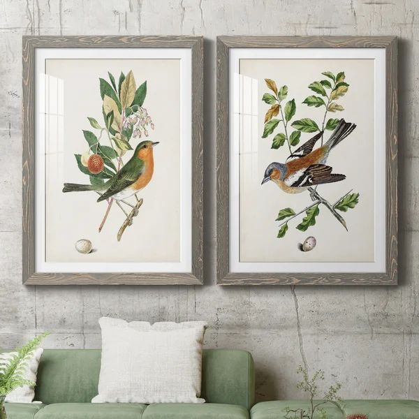 Antique Bird, Botanical and Egg I - 2 Piece Picture Frame Painting Print Set on Paper | Wayfair North America