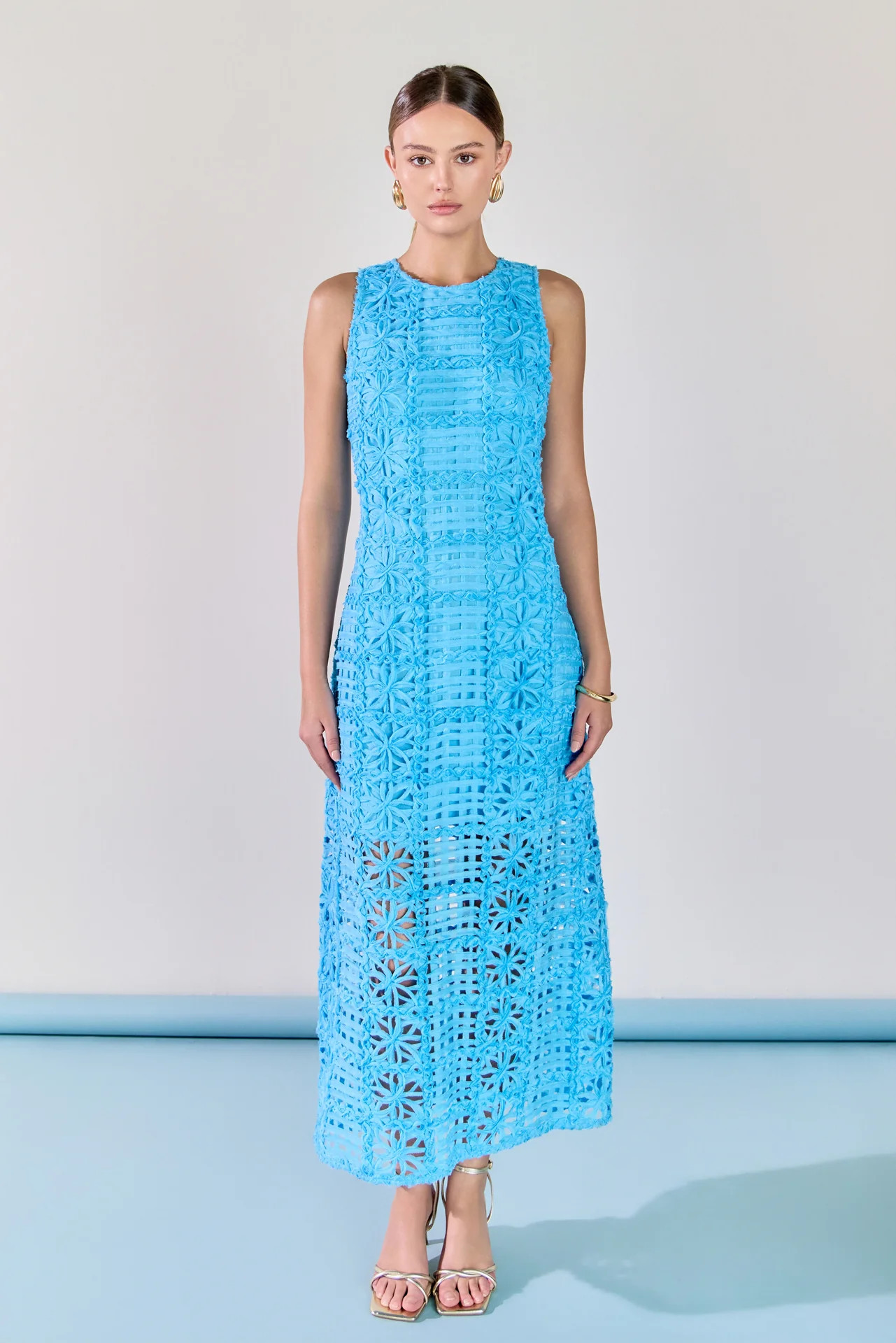 Iris Textured Sleeveless Maxi Dress | Endless Rose