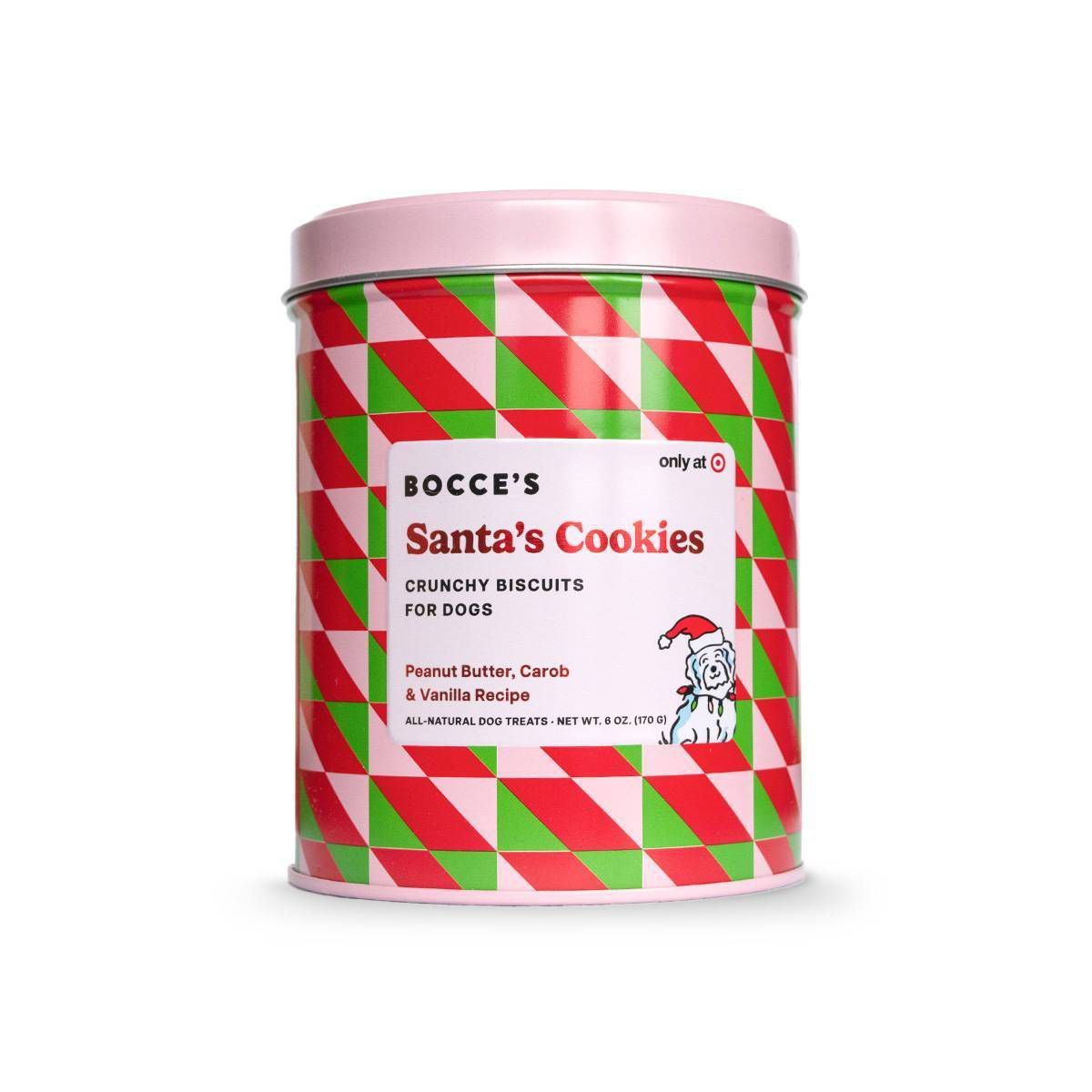 Bocce's Bakery Santa Snacks All Ages Dog Treat with Peanut Butter, Carob & Vanilla Flavor - 6oz | Target