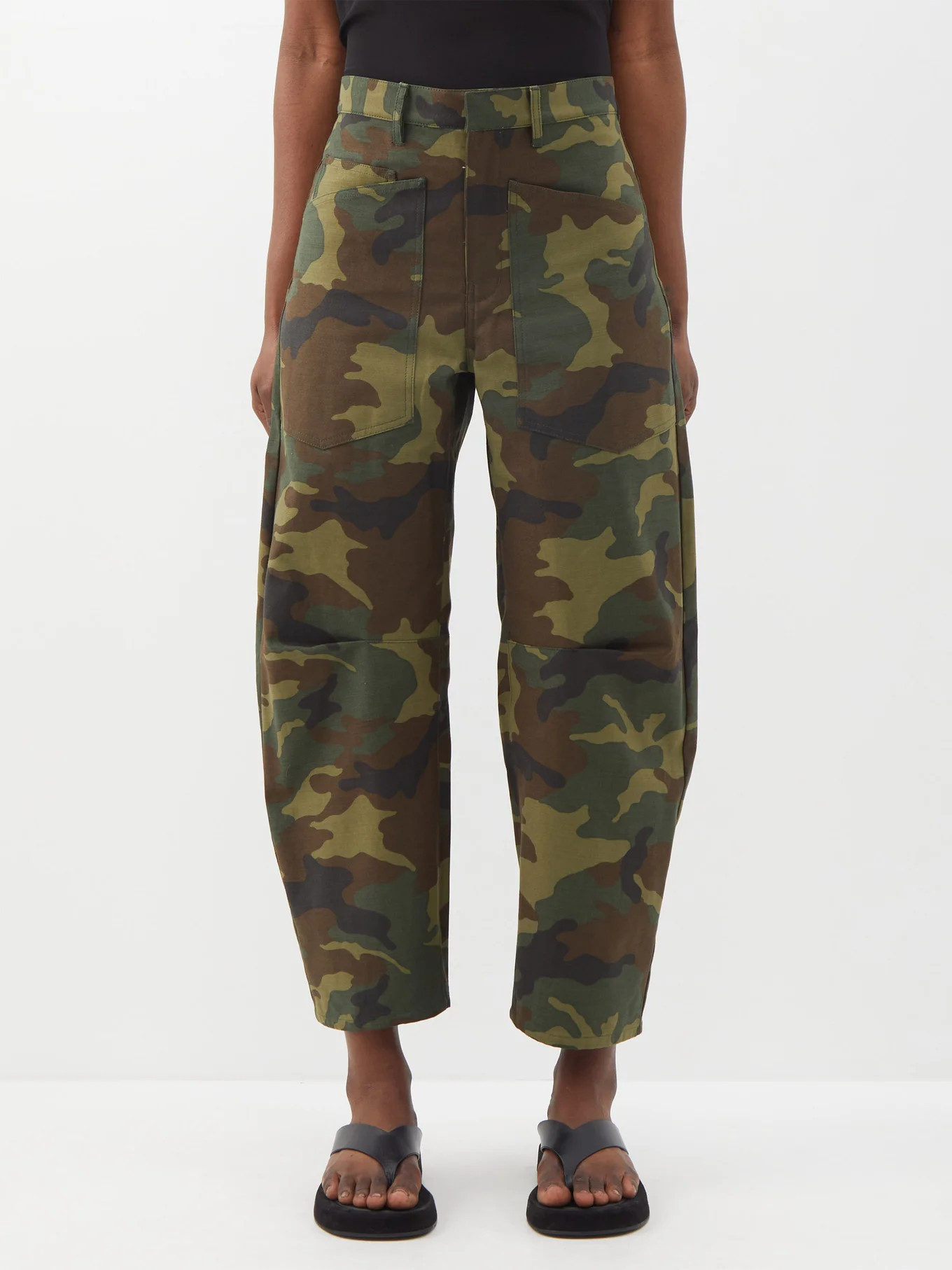 Shon camouflage-print cotton balloon-leg trousers | Matches (US)