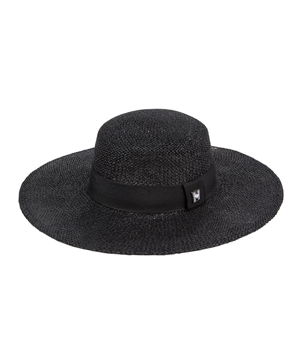 Peter Grimm Hats Women's Sunhats Black - Black Denise Wide-Brim Straw Boater Hat | Zulily