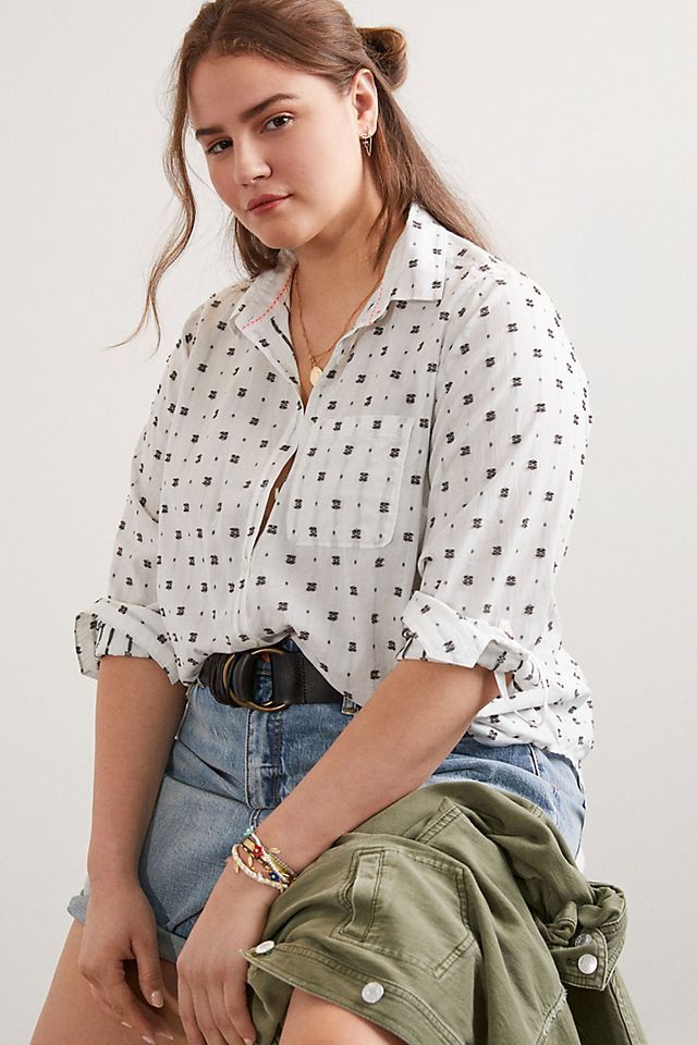 Maeve Clip Dot Relaxed Buttondown | Anthropologie (US)
