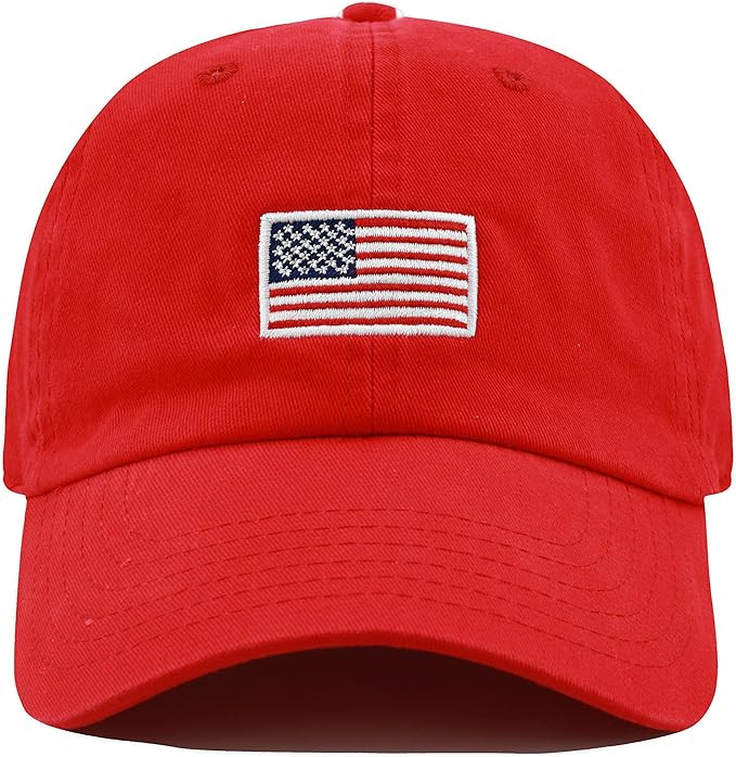 USA Flag & Embroidery Premium 100% Cotton Low Profile Adjustable Baseball Dad Cap | Amazon (US)