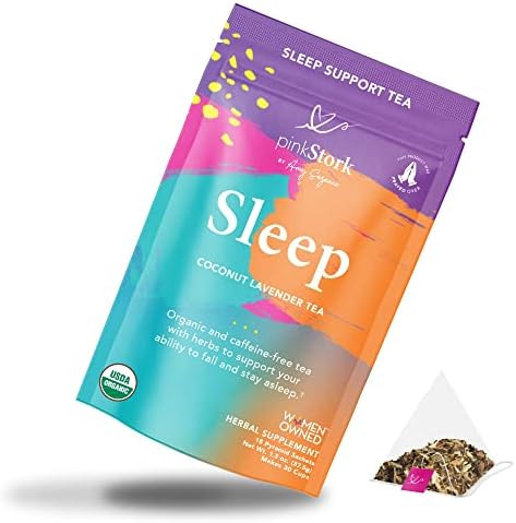Pink Stork Sleep Tea: Coconut Lavender, Oat Straw Sleep Tea, 100% Organic, Supports Falling and Stay | Amazon (US)