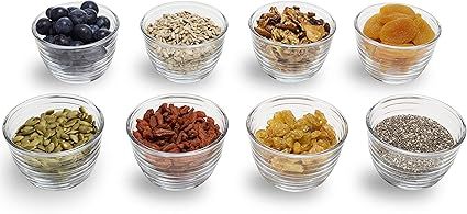 Libbey Small Glass Bowls with Lids, 6.25 Ounce, Set of 8, Clear | Amazon (US)